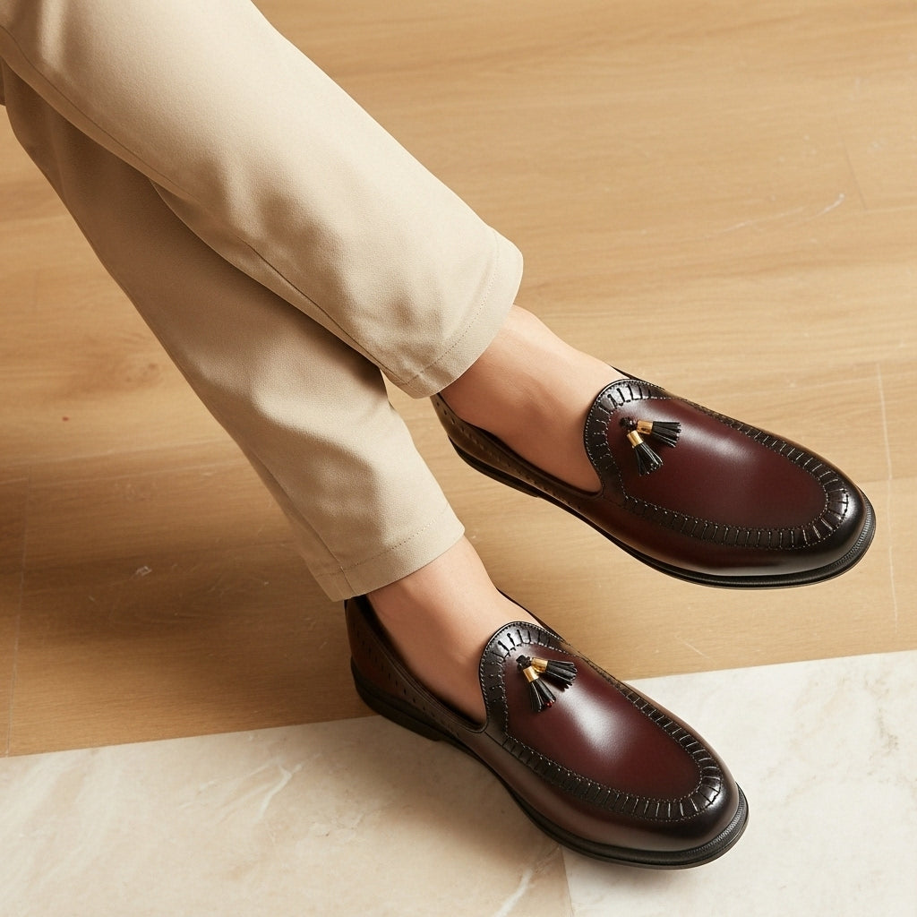 Pure Hand Made Leather Loafer With Comfortable Rubber Sole