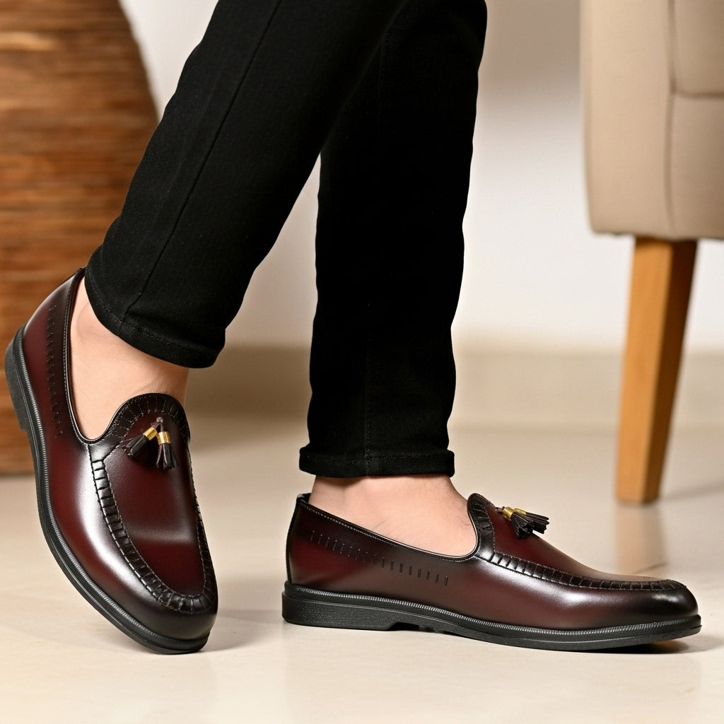 Pure Hand Made Leather Loafer With Comfortable Rubber Sole