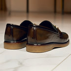 Shaded Brown With Suade Pattern leather Loafer | With Premium Gel soul For Comfort